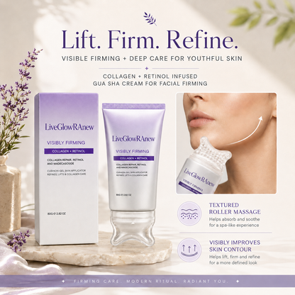 ✨LiveGlowRAnew™ Collagen Retinol Refining Gua Sha Cream🧴 Infused with Retinol & Hyaluronic Acid | Firms the Neck, Reduces Wrinkles & Double Chin