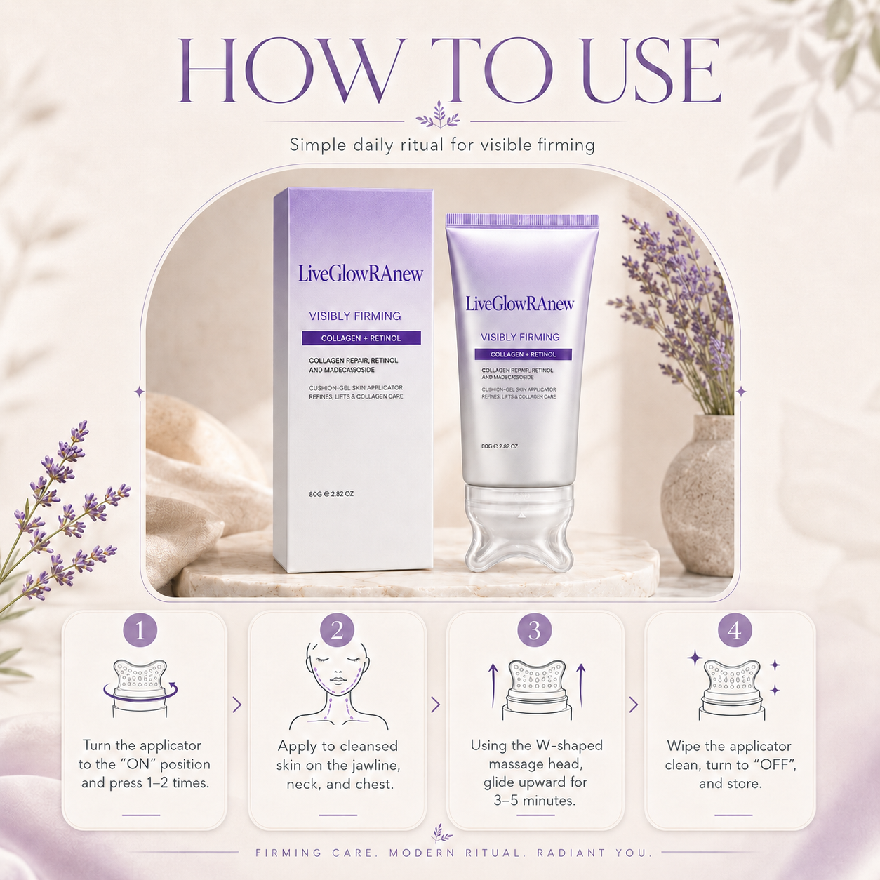 ✨LiveGlowRAnew™ Collagen Retinol Refining Gua Sha Cream🧴 Infused with Retinol & Hyaluronic Acid | Firms the Neck, Reduces Wrinkles & Double Chin