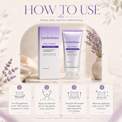 ✨LiveGlowRAnew™ Collagen Retinol Refining Gua Sha Cream🧴 Infused with Retinol & Hyaluronic Acid | Firms the Neck, Reduces Wrinkles & Double Chin